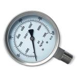 All Stainless Steel Water Pressure Gauge Glycerin Manometer 100mm