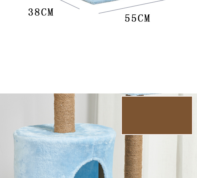 Multi-level Platform Wooden Cat Scratching Tree With Hammock Sustainable SISAL and Eco-friendly