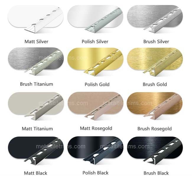 Round Open Shape Aluminium Tile Trim 10mm X 2.5m High Glossy Gold