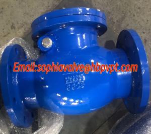 Quality GG25 low pressure cast iron flanged swing check valve blue color wholesale