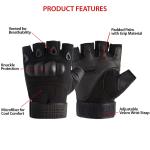 Polyurethane Palms Mens Waterproof Fingerless Gloves Outdoor Tactical Gear