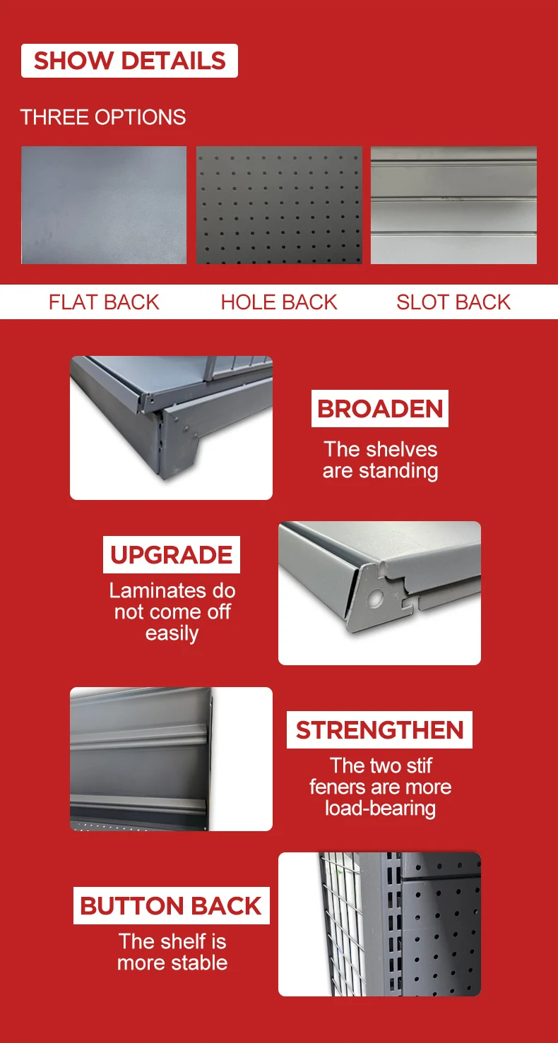 4 Layer Supermarket Display Rack Adjustable Shelf Height Removable