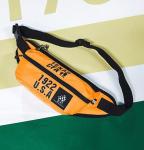 Hip hop earth cool Fanny pack pure color retro cross body bag with character