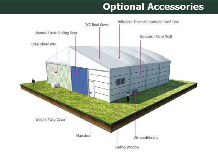 Removable Warehouse Storage Tent High Storage Capacity Warehouse Marquee