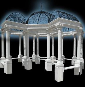 Quality Outdoor garden stone carving marble gazeboes, china marble sculpture supplier wholesale