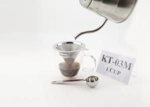 Quality Portable Coffee Metal Dripper / Cone Coffee Filter Customized Logo wholesale