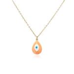Turkish 14k Gold Necklace Jewelry Evil Eye Bead Pendant Necklace