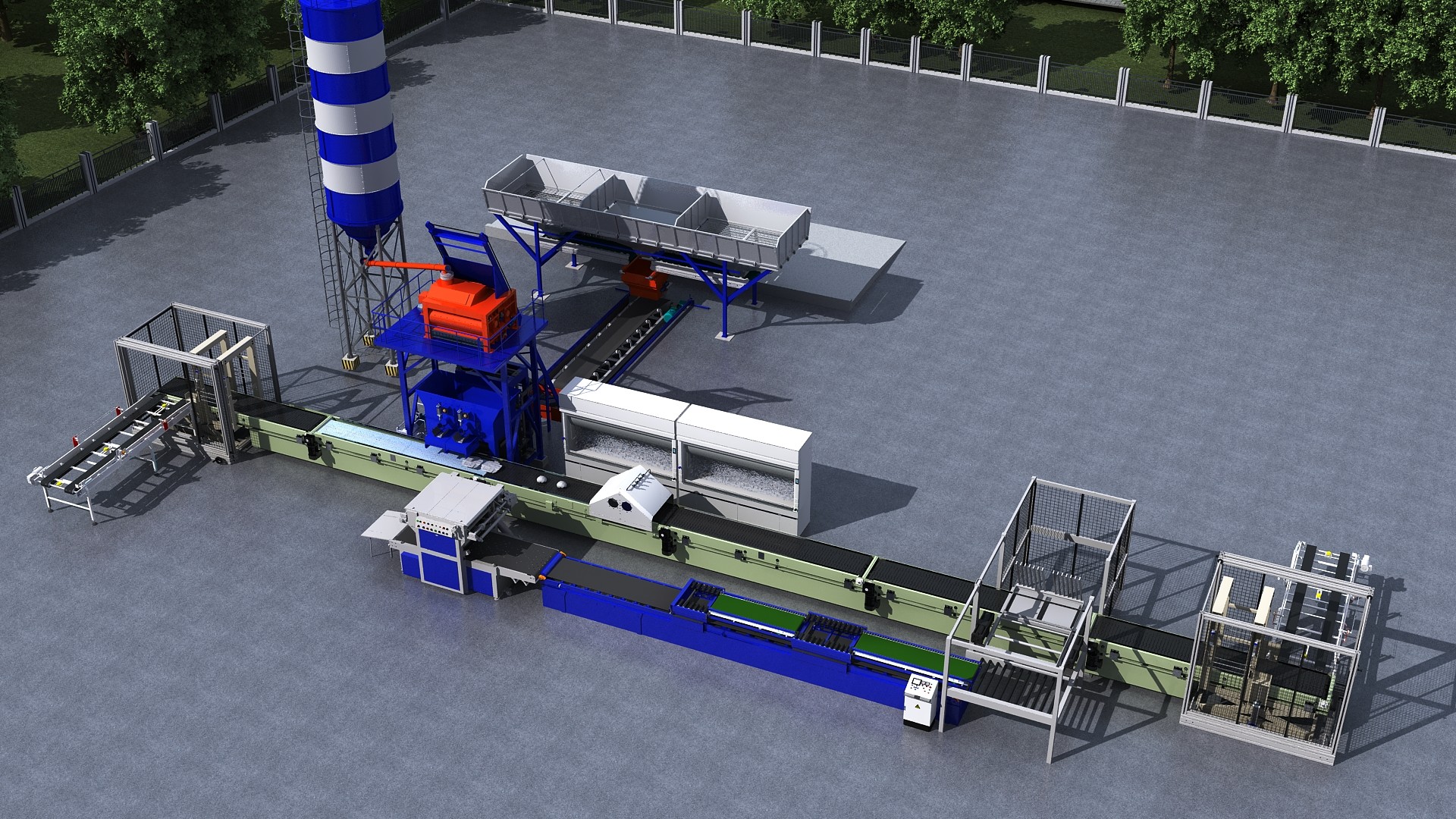 High Productivity Exterior Cultured Production Line Concrete Fence Panel Machine