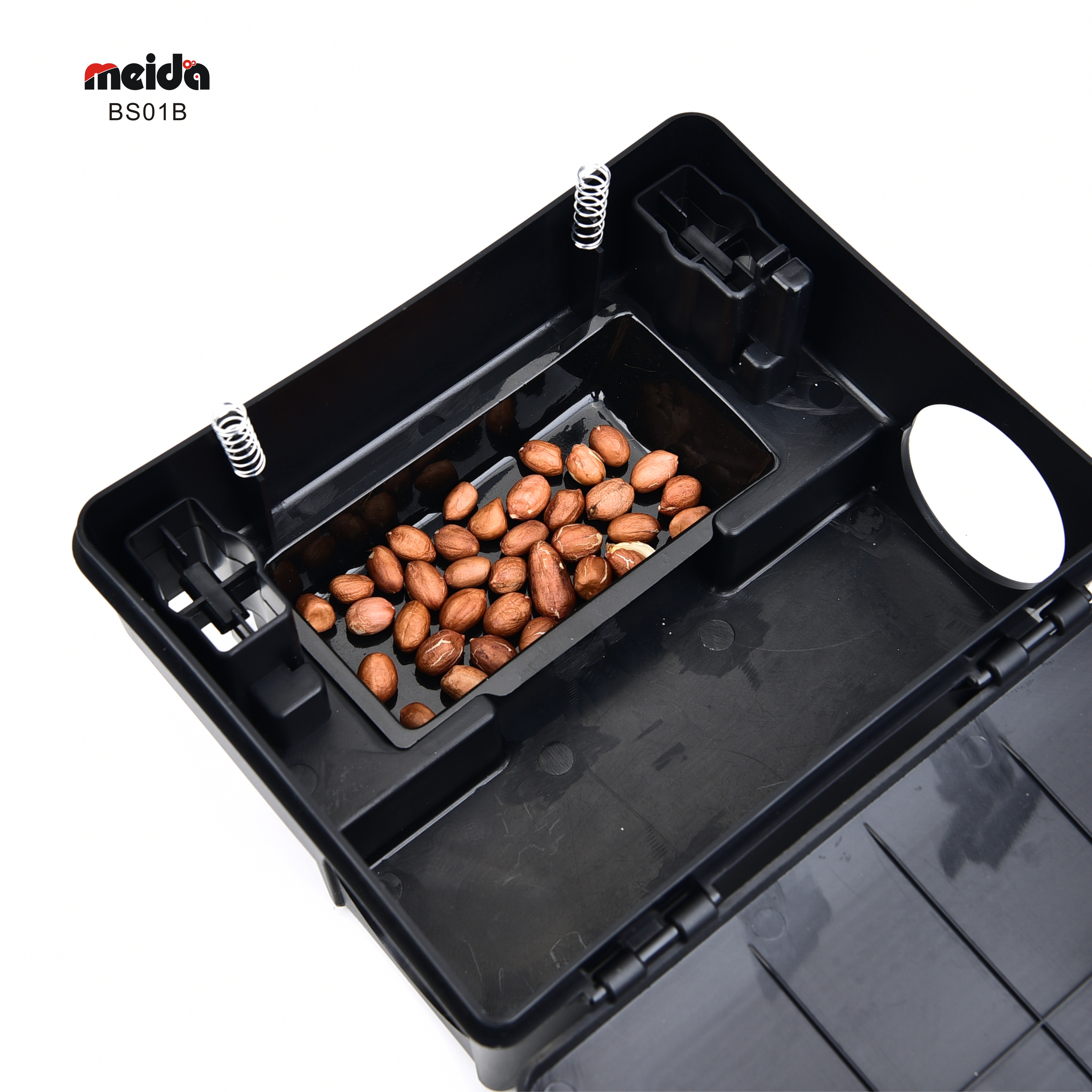 Eco Friendly Plastic Rodent Control Box for Mice Bait Station in Black Power Source-Free