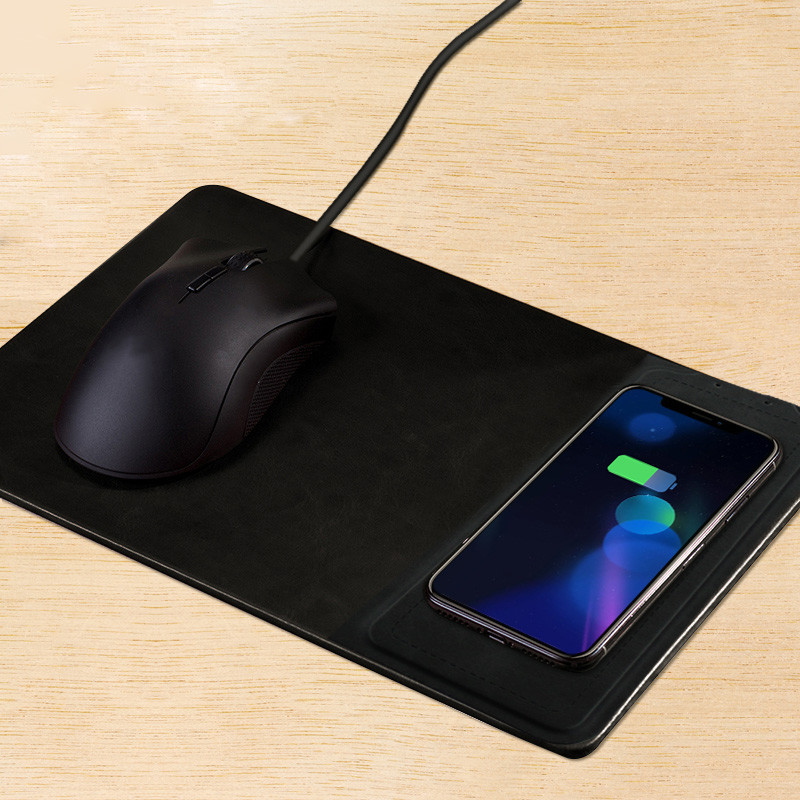 MOUSE PAD WIRELESS CHARGER 10w universal compatible Leather fast qi wireless charging charger mouse pad for Apple iPhone
