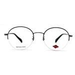 FM3230 Semi Rimless Round Optical Metal Frames In Stainless Steel