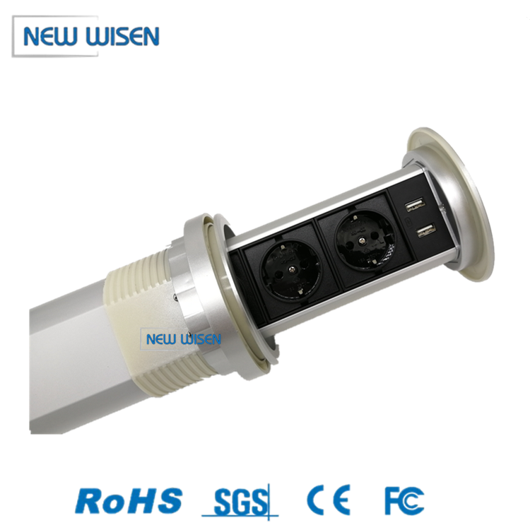 110V-250V Aluminum Alloy Power Electric Plug Socket Tower For Kitchen
