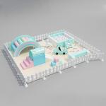 Yellow Green Soft Play Equipment With White Fence Soft Play Foam Climbing