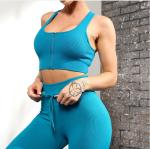 Zipper Ribbed Seamless Workout Sets