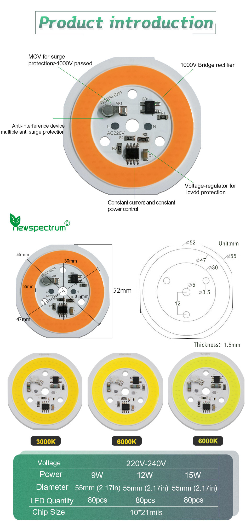 Aluminum DOB LED Module