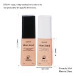 45ml Pink Glass Smooth rectangle bottle with white/black Lid for Cosmetic Glass