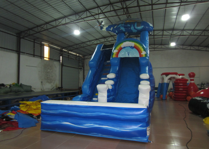 Digital print inflatable Naval Air Force Helicopter standard slide inflatable high dry slide for Children under 15 years