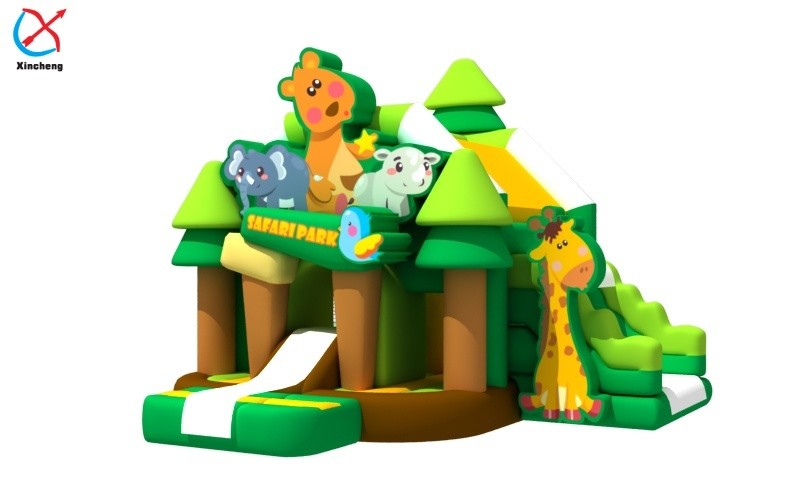 Factory Inflatable Combo Castle Safari Park Inflatable Bouncy House With Slide