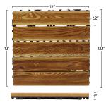 Acacia Hardwood Interlocking Deck Tiles Brown Patio Wooden Deck Flooring