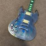 High quality LED light acrylic electric guitar, free shipping