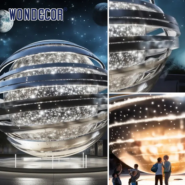 Large Metal Stainless Steel Outdoor Art Universe Galaxy Planet