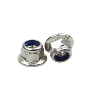 Quality DIN6926 Stainless Carbon Steel Flange Nuts A2.70 Nylon Insert Hex Flange Lock Nut wholesale