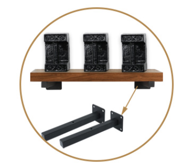 Shelf Bracket 10 Inch Heavy Duty Frosted Black Wall Shelf Brackets for Floating