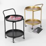 Double Layer 63cm Height Metal Frame Coffee Table Mobile Golden