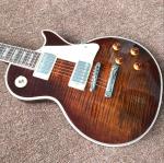 Custom Sale LP electric Guitar Tiger striped maple cover Mahogany body classic