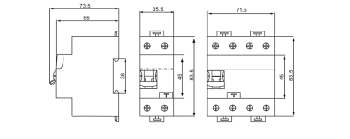 100a RCCB residual current circuit breaker for civil house