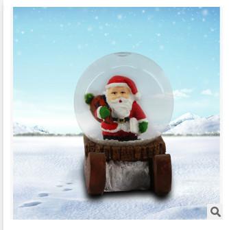 New creative promotion gift christmas santa clause resin led snow glass ball