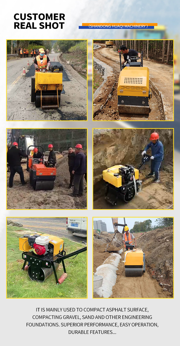 Mini Road Roller 1.5-2.0 Tons Small Vibratory Compactor Steel Wheel Diameter 530X800