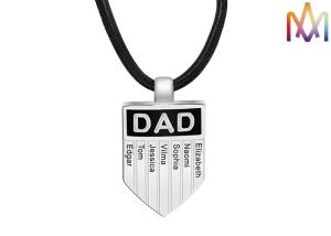 Quality OEM ODM Family Name Pendant Mens Engraved Necklace wholesale