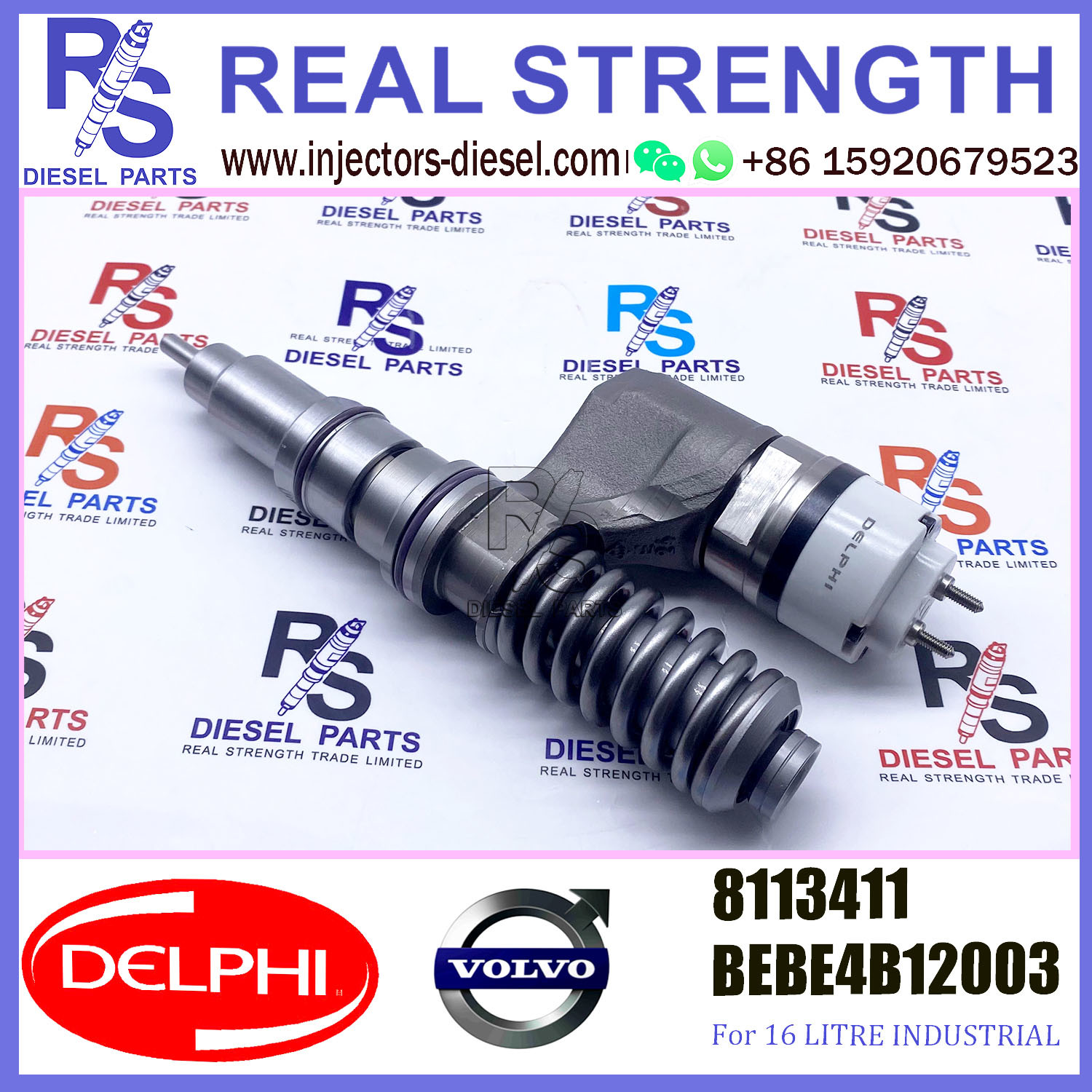 8113411 V-O-L-V Diesel Injector BEBE4B12003 A3 For D12 3039 US 465 SPEC 345-385 HP