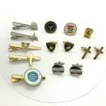 Shiny Gold Cross Cufflinks , Shirt Suit CuffLinks Mens Accessories