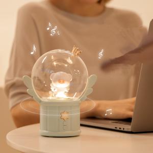 Quality Lovely Toy 360 Degree Rotation Music Box Atmosphere Lamp LED Night Light for Kids Girls Gift Bedroom Home Decor wholesale