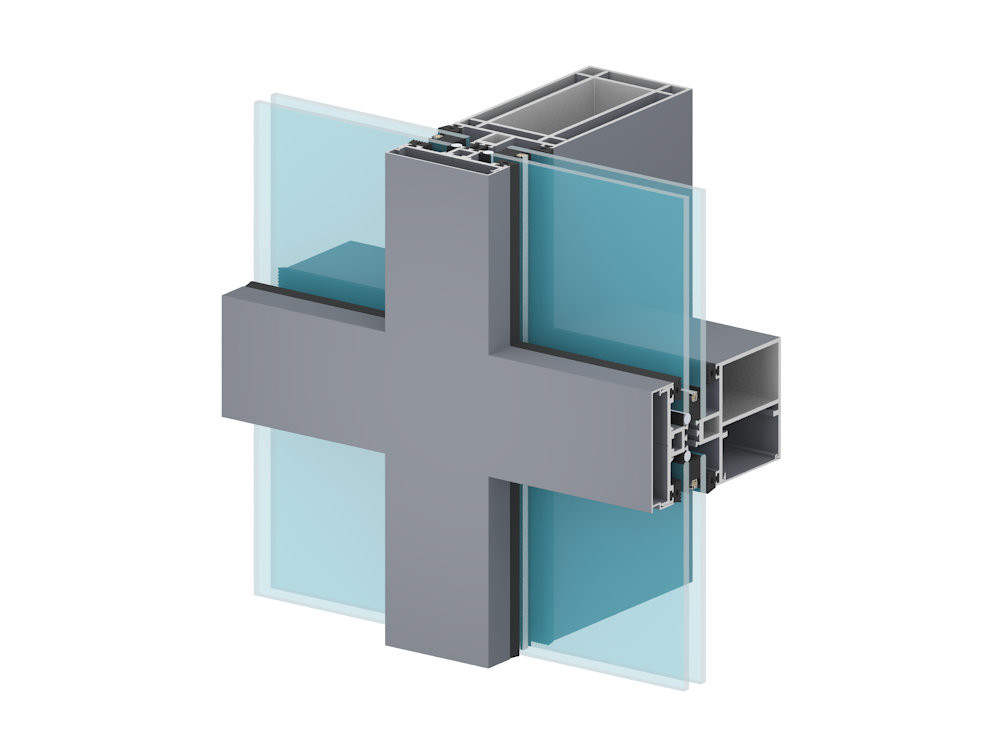 Powder Coated Aluminium Extrusion Profiles Aluminium Glass Curtain Wall