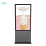 Street Side 800-2500nits Outdoor Digital Totem 75 Inch Gray AD Board