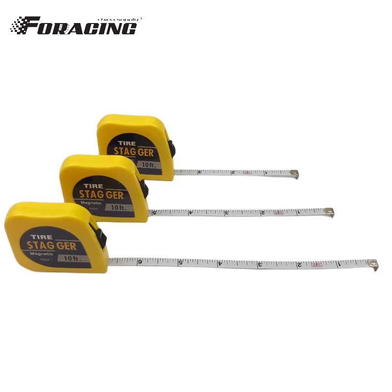 Steel Blade 1/4" Wide Professional Imperial Measurement Racing Tire Stagger Tape Measure Tap 10 Feet with Magnetic Tools