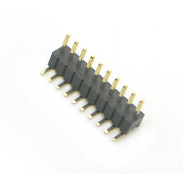 Cheap 1.27mm  Pin Header Connector  Dalee single row 90°DIP 10 PIN black ROHS for sale