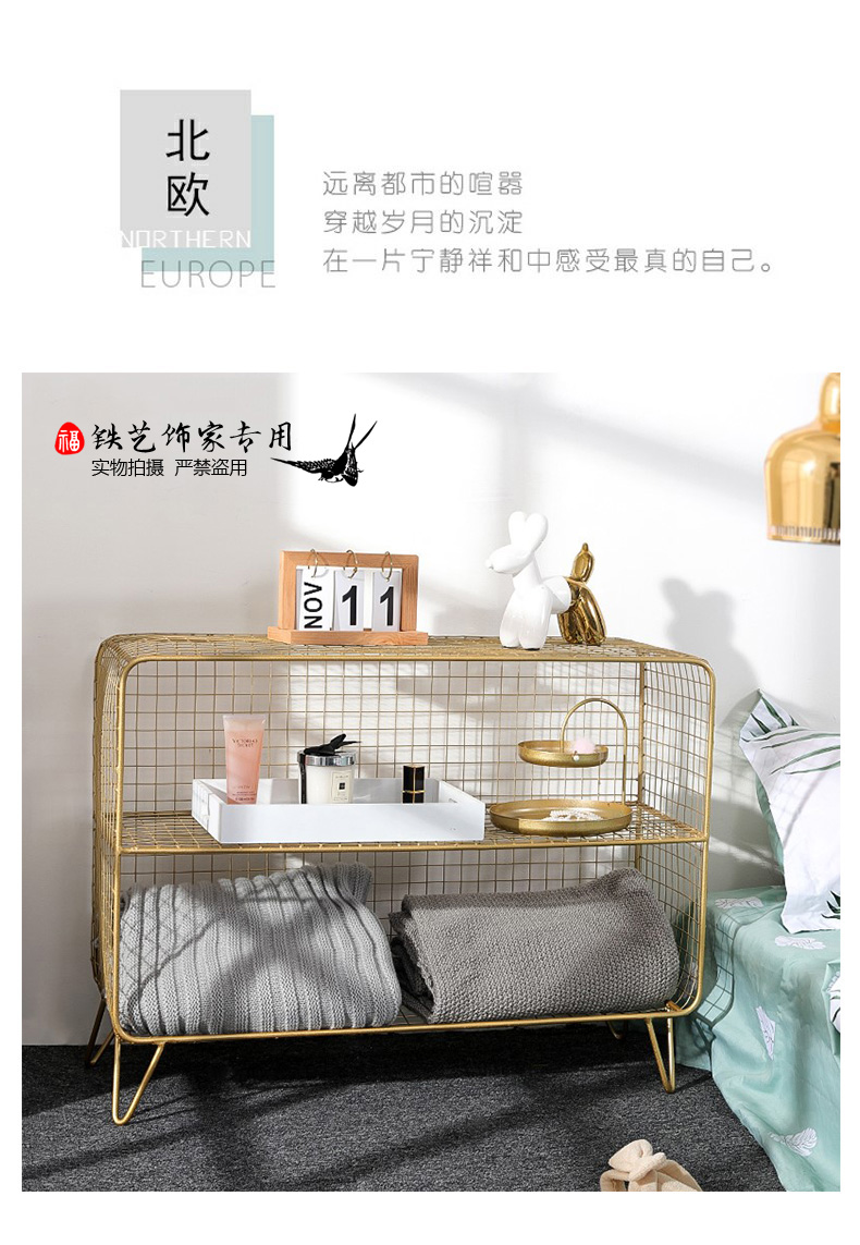 Five Tier Decorative Metal Bookcases , Rustproof Wire Mesh Bookcase