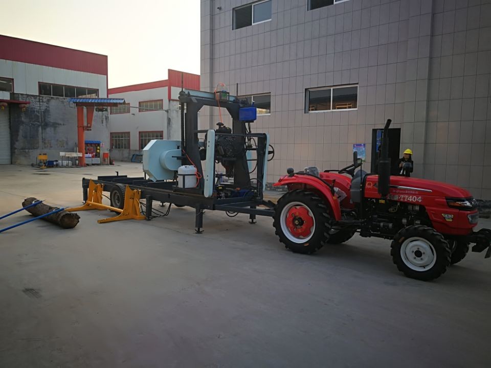 Gasoline Engine Band Saw Horizontal Wood Cutting Automatic Portable Sawmill