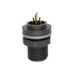 PA6 IP67 Industrial Circular Connectors 100VAC Treaded Type M12 Waterproof