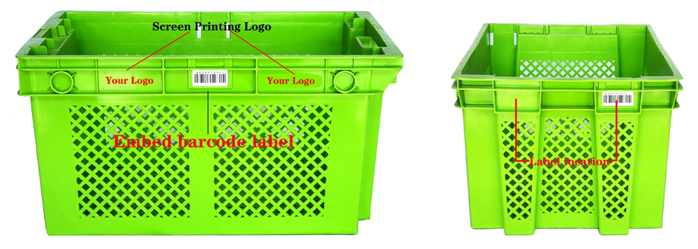 Plastic Apple Fruit Box Stack Nest Transport Crate for Heavy Duty Warehouse Solutions