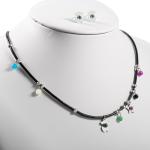 Medical Stainless Steel Jewellry , Black Leather Necklace For Women