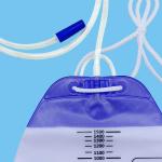 CFDA Medical PVC Meter Disposable Urine Bags Anti Reflux 1500ml drainage bag