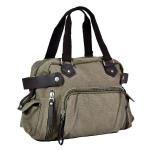 Mens Womens Zipper Closure Canvas Single Shoulder Bag