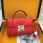 Genuine Alligator Skin Key Lock Closure Lady Small Handbag Authentic Crocodile