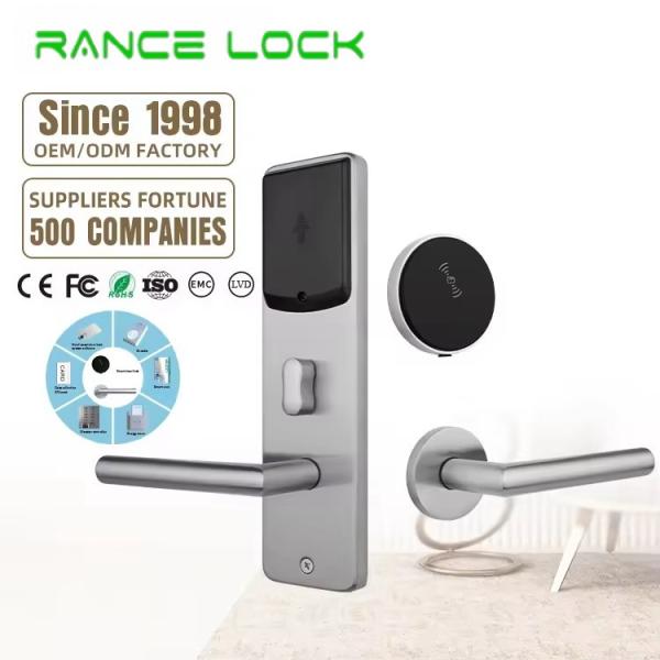 Silver Hotel Door Lock 38mm - 60mm RFID Card Hotel Lock Supports Various