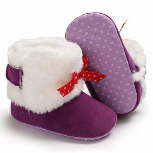 Quality Hot selling warm cotton Bowknot red 0-2 years boy and girl Outdoor walking baby booties newborn wholesale